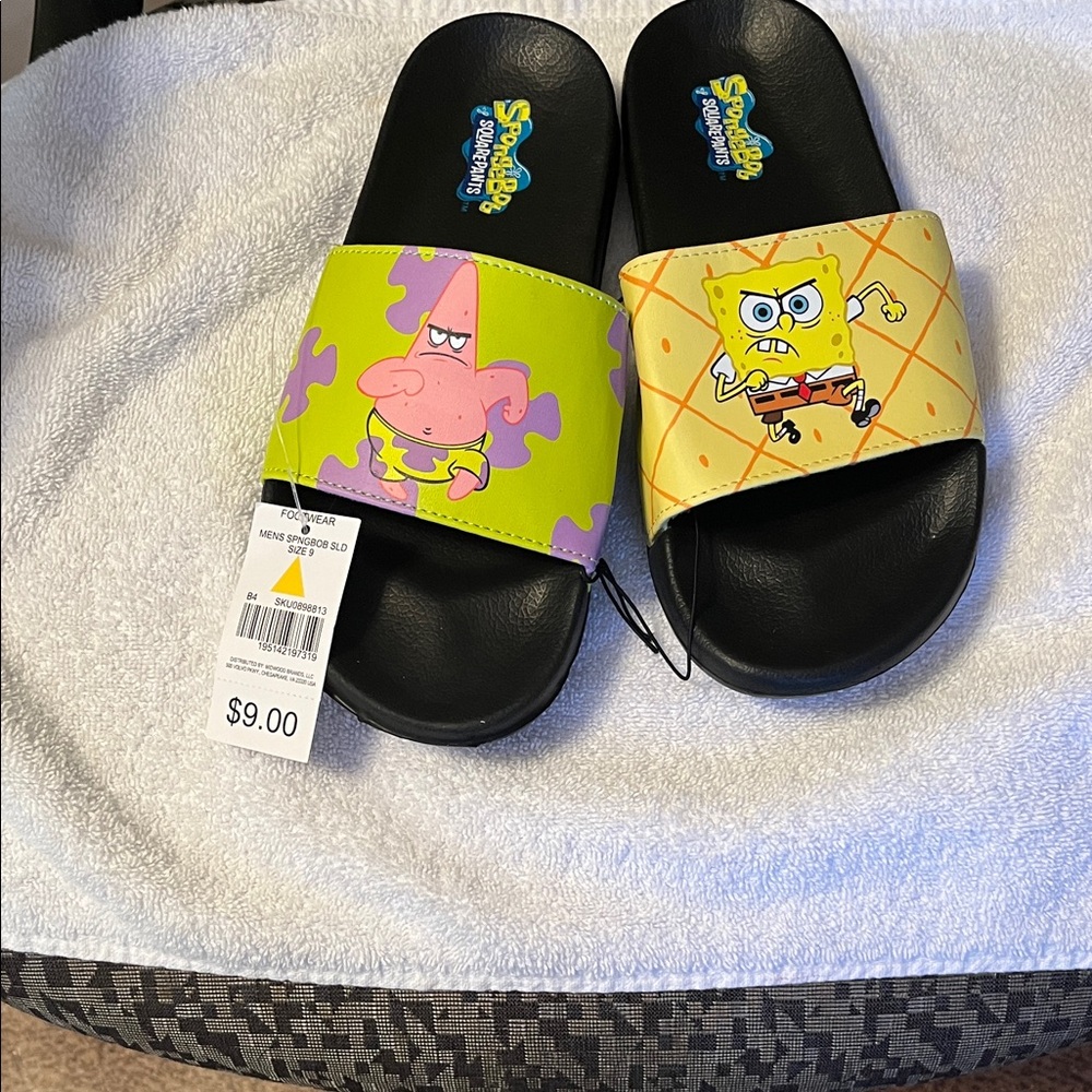 SpongeBob SquarePants Men Slide Sandals - Black, Yellow, Purple - Picture 5 of 5